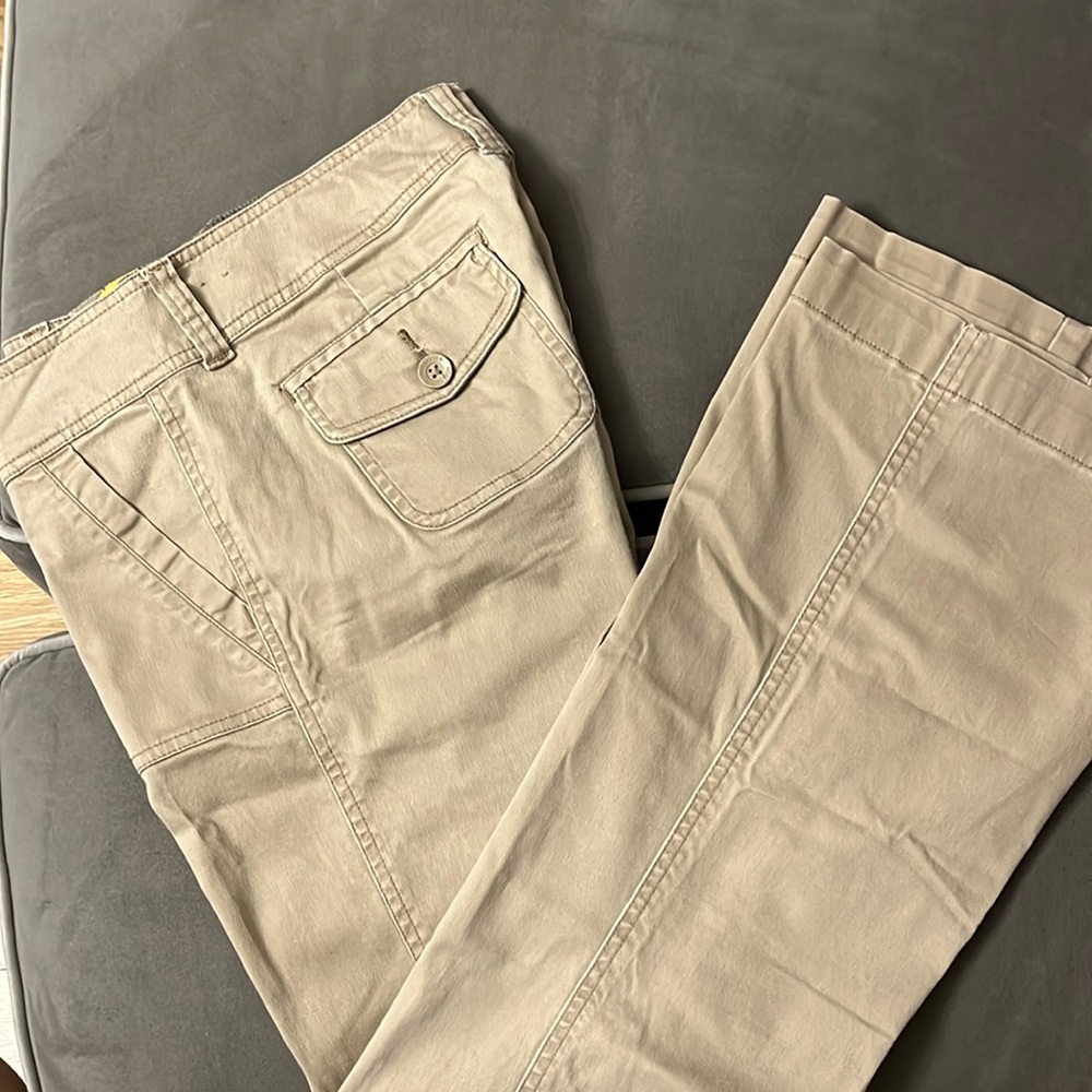 Hollister surf company stretch 5S ribbed cotton spandex taupe pants 5 pockets